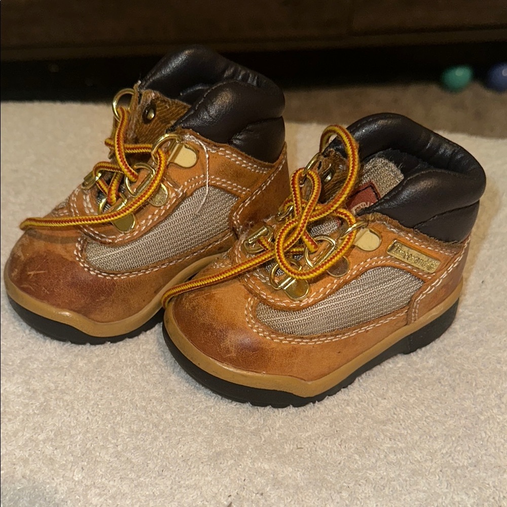 Timberland Brown and Tan Hiking Boots with Padded Ankle
